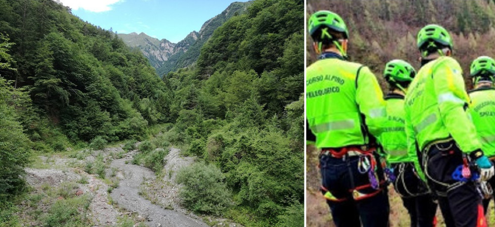 Resta bloccata nella forra a dieci metri di altezza e non può proseguire l'uscita